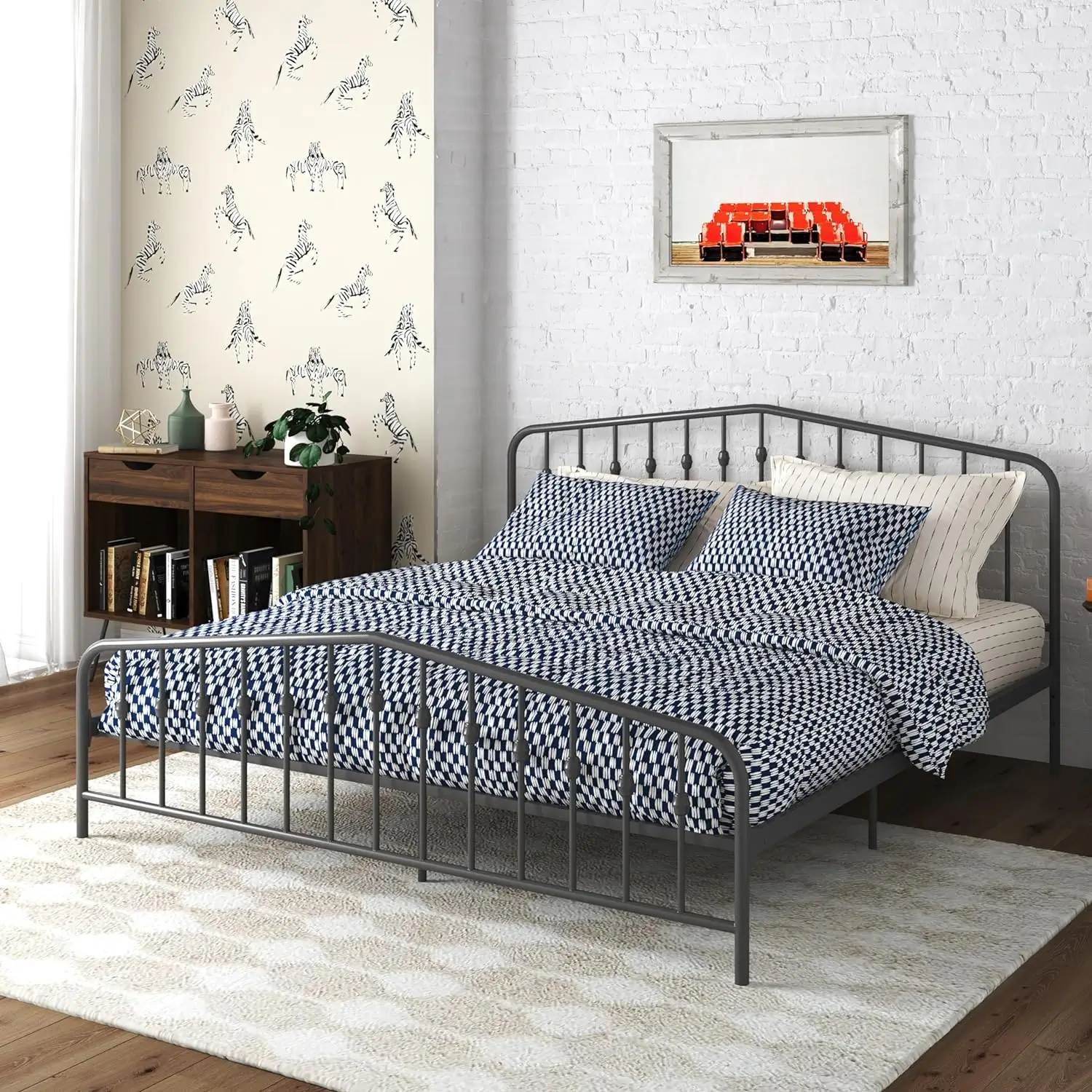 Novogratz Bushwick Metal Bed - Easy to Assemble
